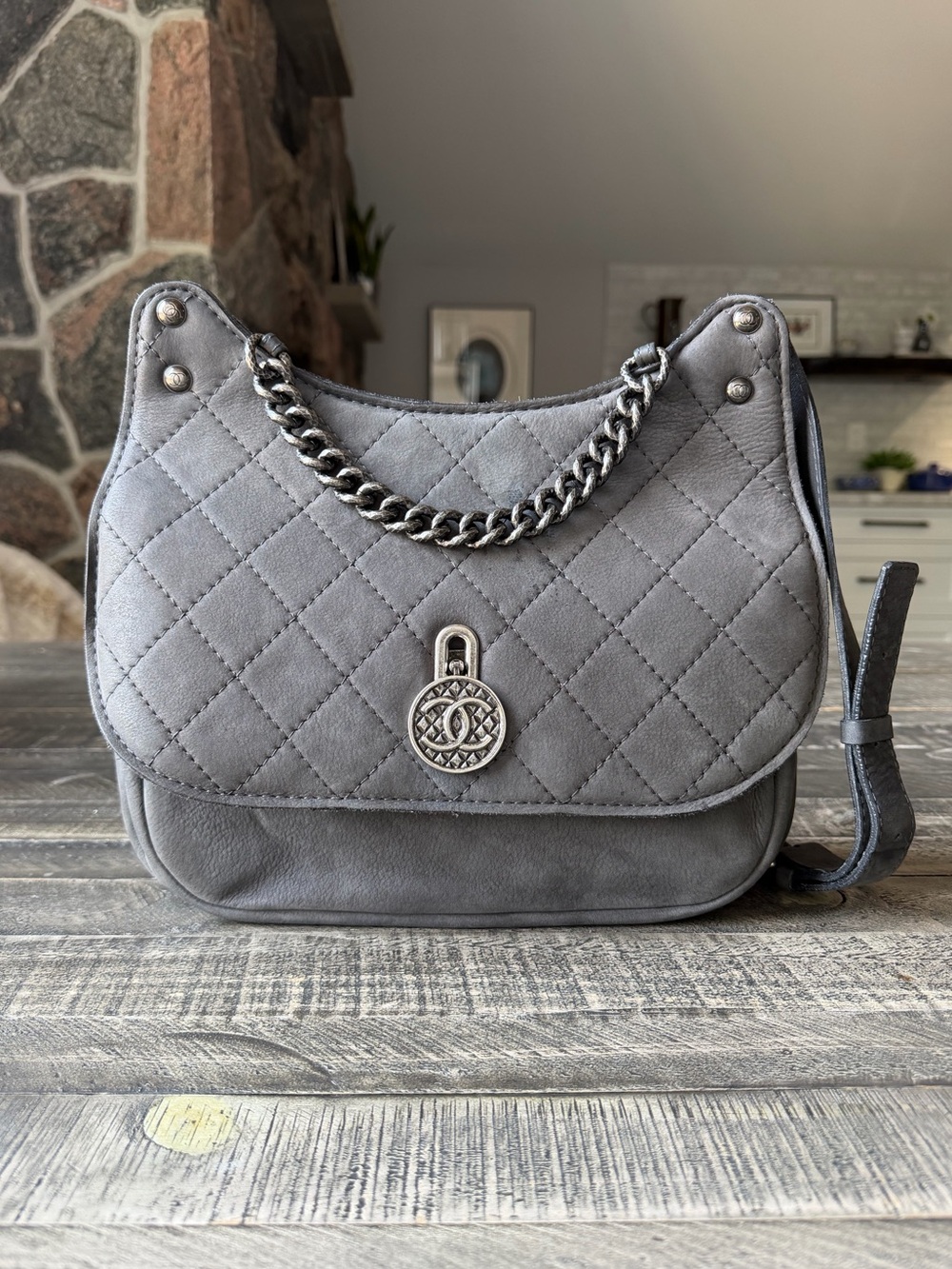 CHANEL Turnlock Flap Quilted Messenger Bag